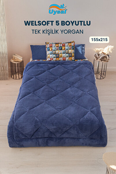 UYSAL WELSOFT 5 BOYUTLU TEK KİŞİLİK YORGAN LACİVERT 155X215