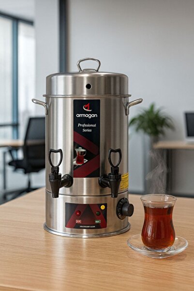 Armağan Elektrikli Orta Boy Çay Otomatı, 430 Kalite Paslanmaz Çelik, 80 Barda...