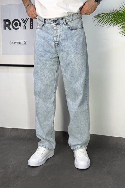 Acid Blue Men's Baggy Pants Wide Leg Acid Blue Baggy Jeans