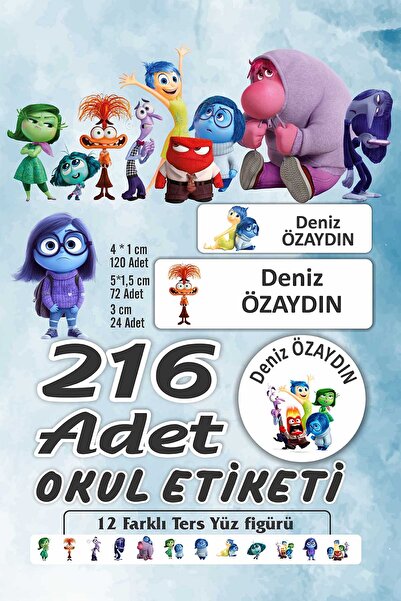 Vice Kişiye Özel Ters Yüz Temalı Sticker ( 216 Adet Defter Kalem okul etiketi)
