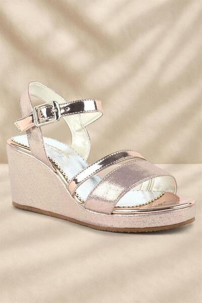 hapshoe Pantofi cu toc cu pană Aurora Rose pentru fete