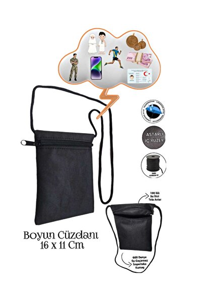 SEVBAGS Para Kimlik Pasaport Hac Umre Asker Sporcu Boyun Kese Cüzdanı