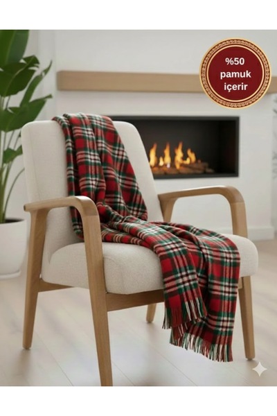 SEVHOME CONCEPT Yumuşak Pamuk Ekose TV Battaniye 130x170 cm