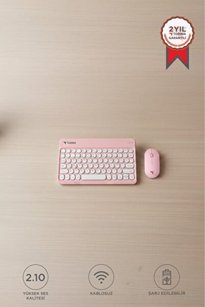 Torima Bluetooth Kablosuz Klavye Mouse Seti TMK08 Pembe