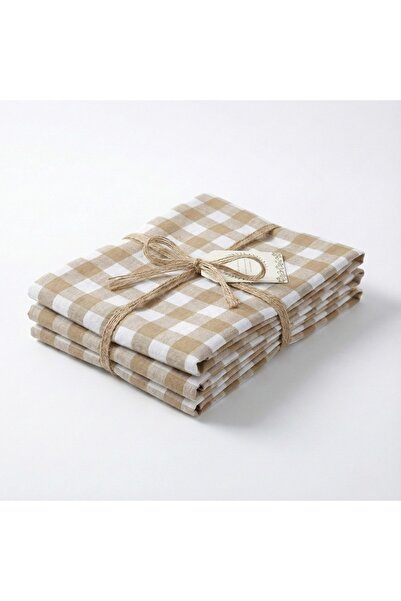 Primo Plus 3pieces Checkerd Pattern Waterproof Table Cloth Brown/White