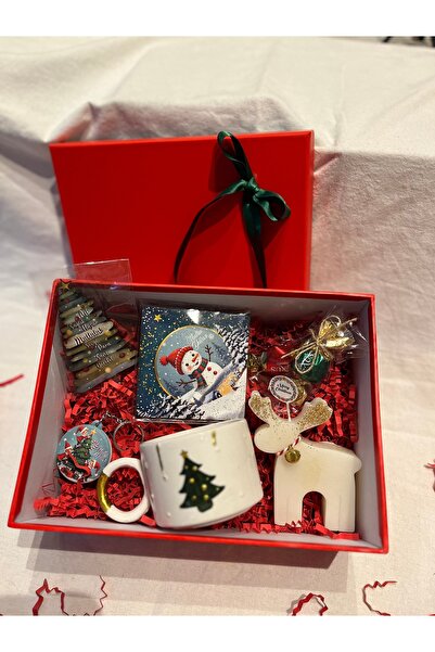 Yeni yıl hediye kutusu Seramik Çam Ağaçlı Bardak Mum Magnet Gift box