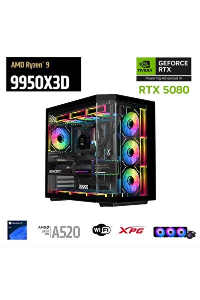 ETERNAL POWER RYZEN 9 9950X3D 32G DDR5 2TB M.2 RTX 5080 X870 WIFI 1000W 360M