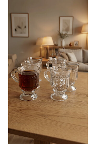 FAIR HOME Una Majore 6 Kişilik Ayaklı Çay Fincan Takımı – 6 x 145 ml.