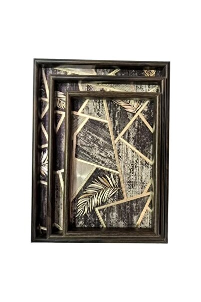 genric Wooden tray set, 3 pieces, 00197