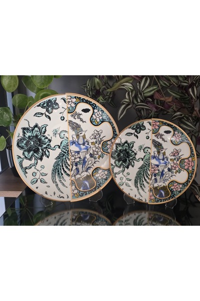 FERMATO طقم 12 قطعة من أطباق الكيك والتقديم من البورسلين لـ 6 أشخاص من سلسلة الاحتفالات