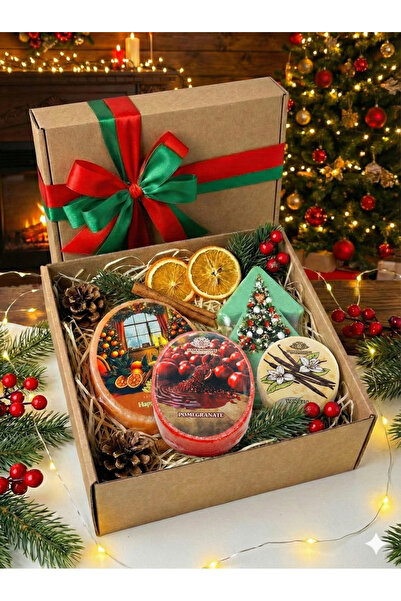 HAMAM HOUSE TURKISH HAMAM YILBAŞI ÖZEL 4 LÜ SET HEDİYE PAKETİ (ÇAM TEREBENTİN - PORTAKAL TARÇIN -VANİLYA-NAR ) SÜNGERLİ SABUN