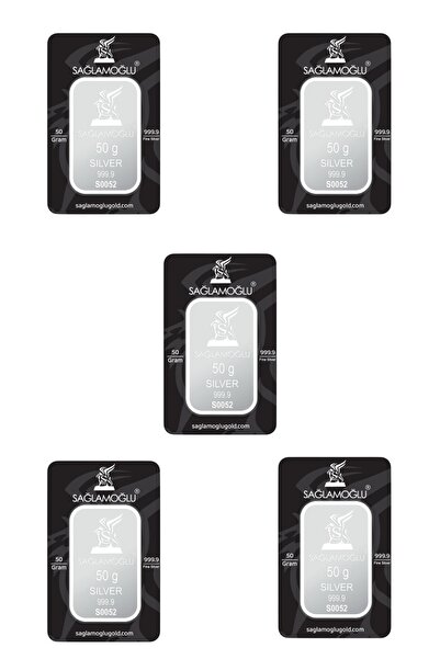 Lora Kuyumculuk 5 Adet 50 Gram Külçe Gümüş 999.9