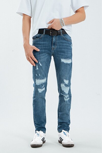 No Future Distressed Street Style Skinny Men's Jean Denim Pants Nf0321Mva