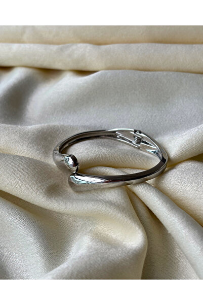 Lioren Jewelry Damla Detaylı Silver Kelepçe