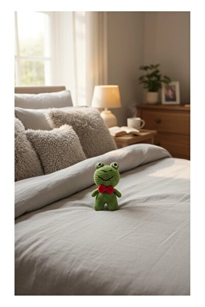 CraftyCorner Amigurumi Kurbağa Anahtarlık – El Yapımı Örgü Anahtarlık – Sevim...