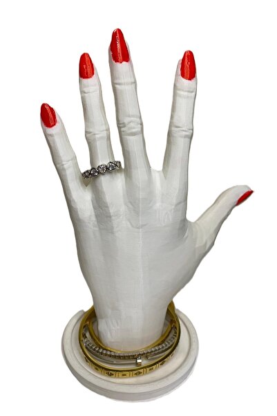 GAMZELİRENKLERİM خاتم من الفولاذ بتصميم قلب مسطح مرصع بأحجار الزركون