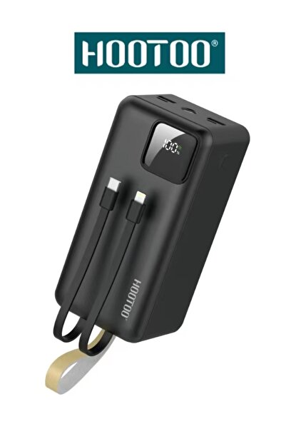 HooToo باور بنك بسعة 50000mAh بثلاث مخارج. ومدخل شحن مايكرو ,كبلان مدمجان ,شا...