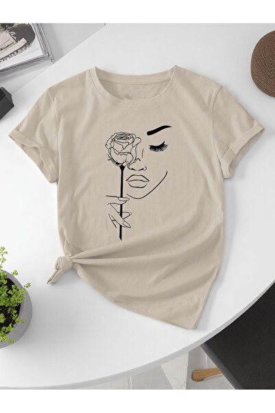 uyguntarz Unisex Rose & Silhouette Printed Design Tshirt