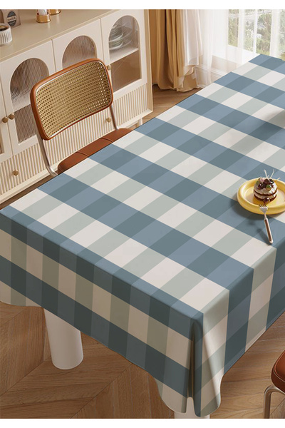 ALAMODECOR مفرش طاولة طعام مطبخ مربع أزرق اللون، مفرش طاولة لغرفة المعيشة