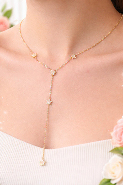 HOUSEKİ Steel Star Y Necklace
