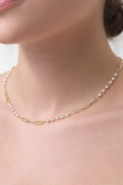 HOUSEKİ قلادة مشبك اللؤلؤ