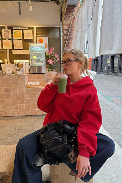 Le'sluette shadow of style bumbac 100% Premium supradimensionat Red Swea tricou bumbac 100% bucăți simplu de înaltă calitate cu glugă