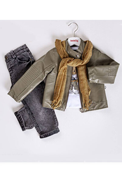 Name Baby Set de 3 piese pentru băiat cu jachetă de piele