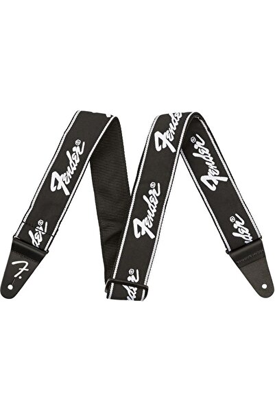 FENDER Λουράκι κιθάρας με λογότυπο Running, Μαύρο/Ασημί