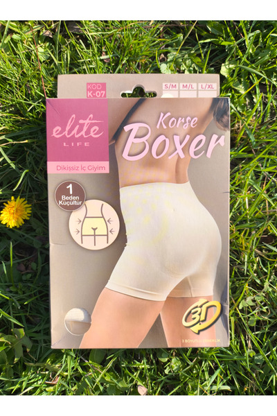 Elite Life K-07 Dikişsiz Toparlayıcı Korse Boxer & Şekillendirici (1 Beden Kü...