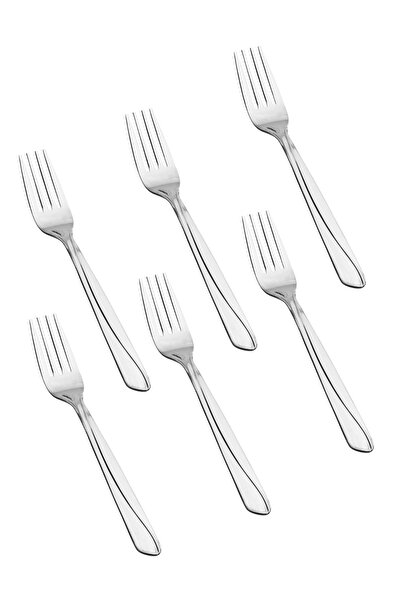 HIC طقم شوكة طعام ستيل غير قابل للصدأ مكون من 6 قطع