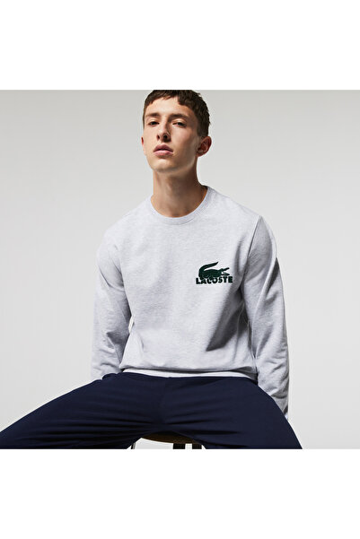 Lacoste Erkek Bisiklet Yaka Gri Sweatshirt