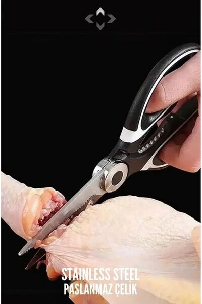MorPort Stainless Steel Kitchen Scissors I Multi-Purpose Stainless Steel Kitchen Scissors I Fish Chicken Meat Vegetable Scissors