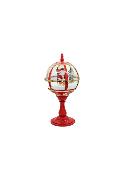 Mado Gallery Christmas Street Lamp with Santa, Light, Music & Snowfall Effect, Red, 59cm
