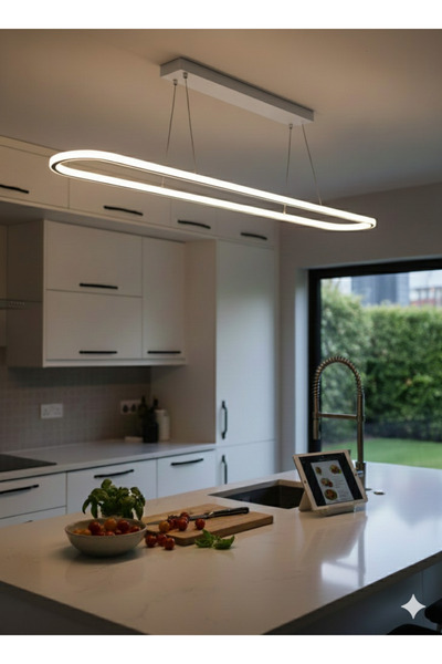 N Naturel Aydınlatma 120cm Ledli Sarkıt Avize / İçe ve Dışa Işıklı / 3 Renk I...