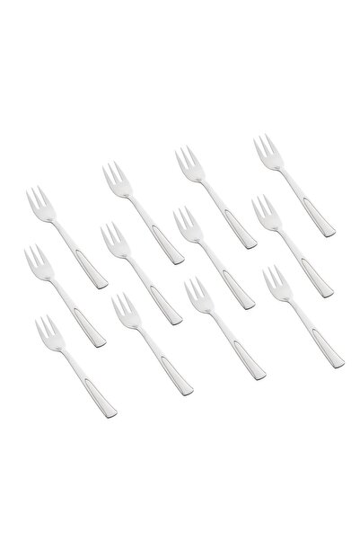 HIC طقم شوكة حلى من الاستيل المقاوم للصدأ مكون من 12 قطعة