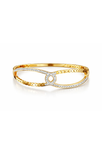 Geçmeli Damla Model Gold Altın Kaplama Bileklik