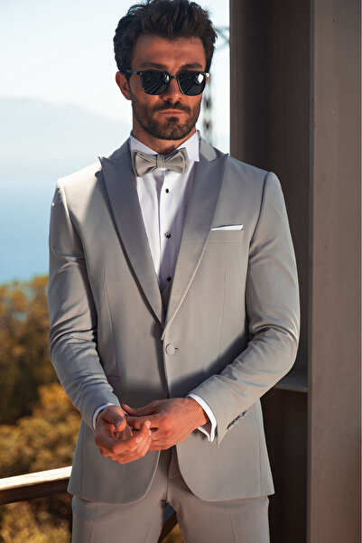 SERKAN SEVİNÇ Slim Fit Erkek Sivri Yaka Smokin