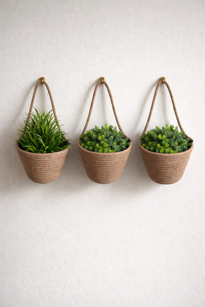 ÖRGÜM Coș decorativ Mini ghiveci pentru flori Coș cu flori artificiale NU INC...