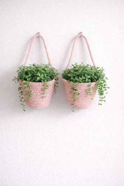 ÖRGÜM Coș decorativ, set de 2 mini organizatoare pentru ghivece cu flori 12x1...