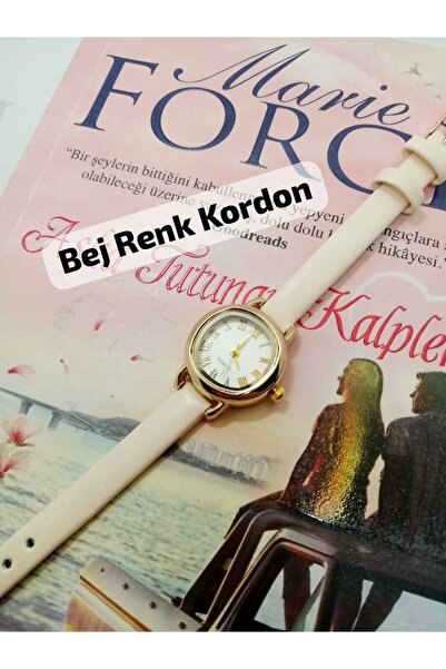 QUARTZ Retro Minimal Vintage Beige Color Cord Women Wrist Watch Bb0140