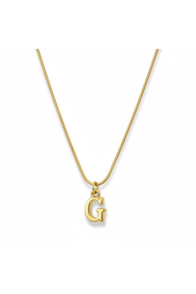 CAXBERN Minimal G Harfi Kararmaz 316l Çelik Kolye Altın Kaplama