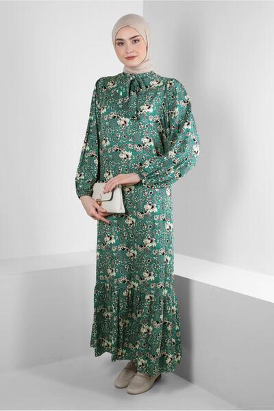 Alvina Сукня з візерунковим коміром на зав'язках 43748