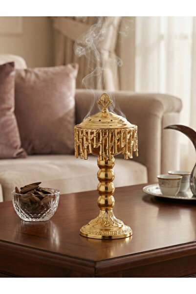 SQUALO مبخرة ذهبية معدنية بارتفاع 25 سم – تصميم عصري أنيق للمنزل