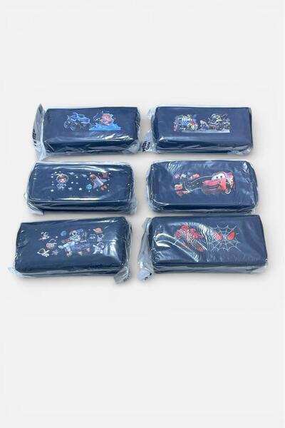 GÜZELYÜZ AVM Erkek Model Kalem Kutusu İki Bölmeli Kalemlik Baskılı Kalemlik