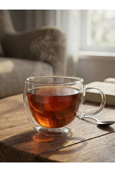 SQUALO كوب قهوة زجاج مزدوج بطبقتين مع مقبض – تصميم عصري