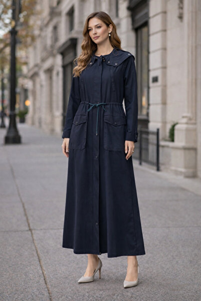 Kayra Belden Büzgülü Şapkalı Ön Cepli Pardesü