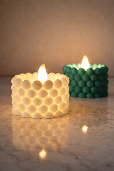 sema3d Bubble Desen Dekoratif Led Mumlu Mumluk