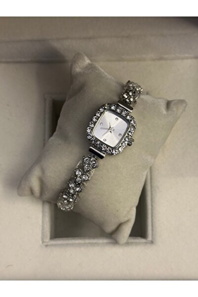 QAYYO عارضة المرأة ورقة تصميم خاص الفضة الزركون حجر الحبل ساعة اليد النسائية