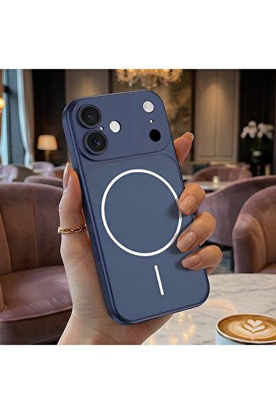 Hatreds iPhone 16 Uyumlu 17 Pro Max Görünümlü Çevirici Kamera Korumalı MagSaf...