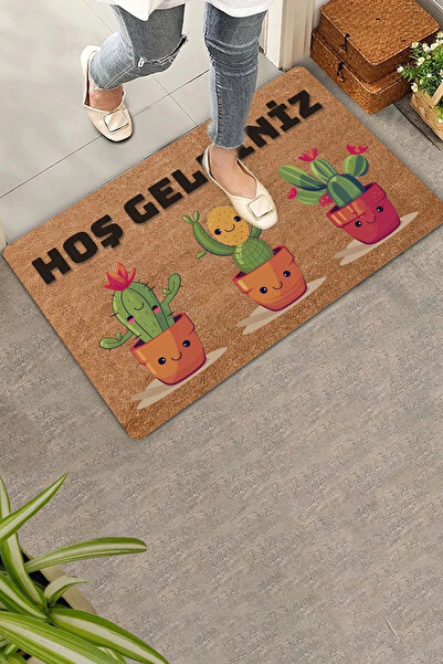 Valerine Life Opuntia Ureche de Iepure Triplu Cactuși Drăguți Covoraș de Bun Venit 45x70cm